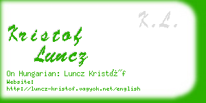 kristof luncz business card